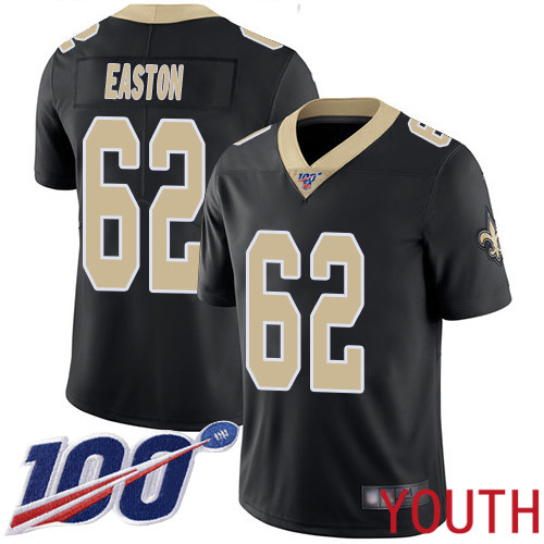 New Orleans Saints Limited Black Youth Nick Easton Home Jersey NFL Football 62 100th Season Vapor Untouchable Jersey